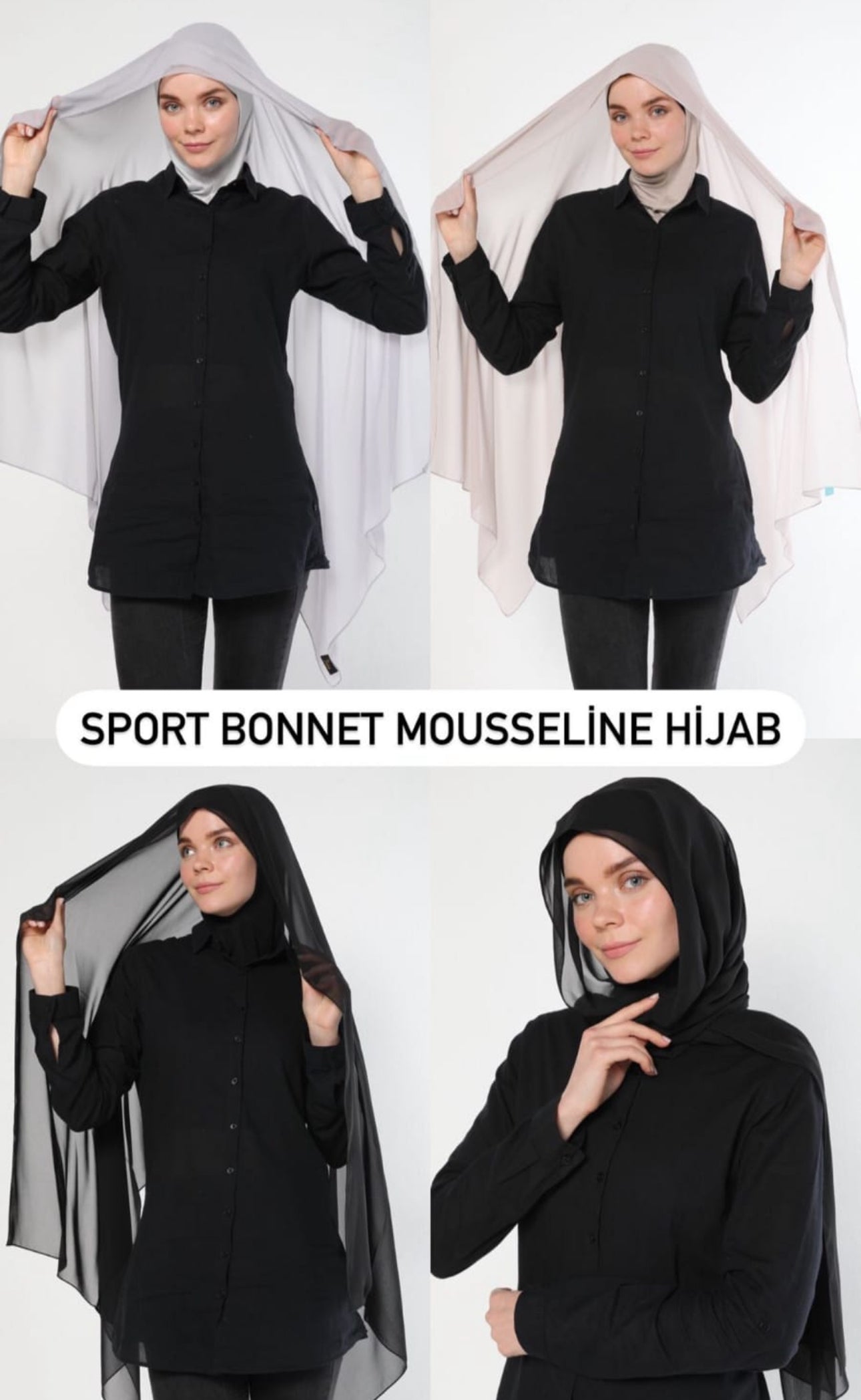 Hijab avec bonnet intégré